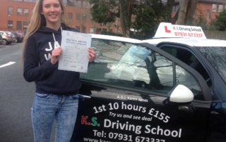 Millie Mark Passed Driving Test in Newtown Powys 19th February