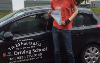 Thomas Evans passed his Driving test in Shrewsbury 5th May