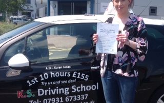 Congratulations to Rebecca Savage Passed in Shrewsbury 11th June