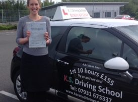 Eleanor Carter Passed Driving Test in Shrewsbury 17th June
