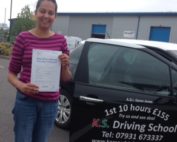 Congratulations to Nicky Marshall who passed her driving test