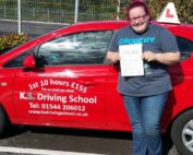 Driving lessons Shrewsbury Kirsty Jenks Passed 21st September 1st time