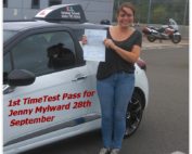 Driving Lessons Shrewsbury 1st Time Pass for Jenny Mylward