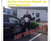 Driving lessons Shrewsbury Jordan Courtney Passed 1st Time 23rd Sep