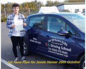 Driving Lessons in Shrewsbury Jamie Hamer Passed 26th October