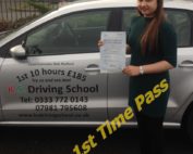 Driving Lessons Shrewsbury 1st Time Pass for Neha Chadel