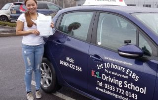Driving Lessons Shrewsbury Joysa Espirtu Passed in Shrewsbury on 6th
