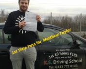 Driving Lessons Shrewsbury Matthew Taylor Passed 1st Time 3rd January