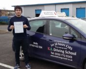 Alex Bachene Passed the driving test on 10th January