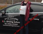 Driving Lessons Shrewsbury Emily Bagshaw Passed 1st time 6th January