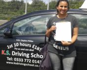 Kirthana Iler Passed her Practical Driving Test on 4th June 2017