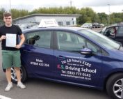 Harry Reece his Driving Test in Shrewsbury on 8th August 1st Time