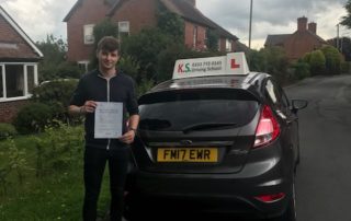 Patrick Oszczepalski Passed His Driving Test on 8th August in Whitchurch