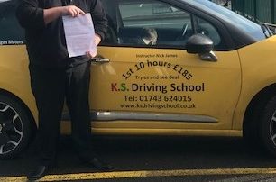 Driving Instructor Training P.D.I Standards Test Pass in Shrewsbury for Nick Hodgekiss