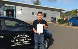 Practical Driving Test on 3rd October for Son Nauyenon 3rd October