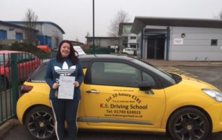 Driving Test Pass for Bethan May Baka on 6th February in Shrewsbury 1st Time