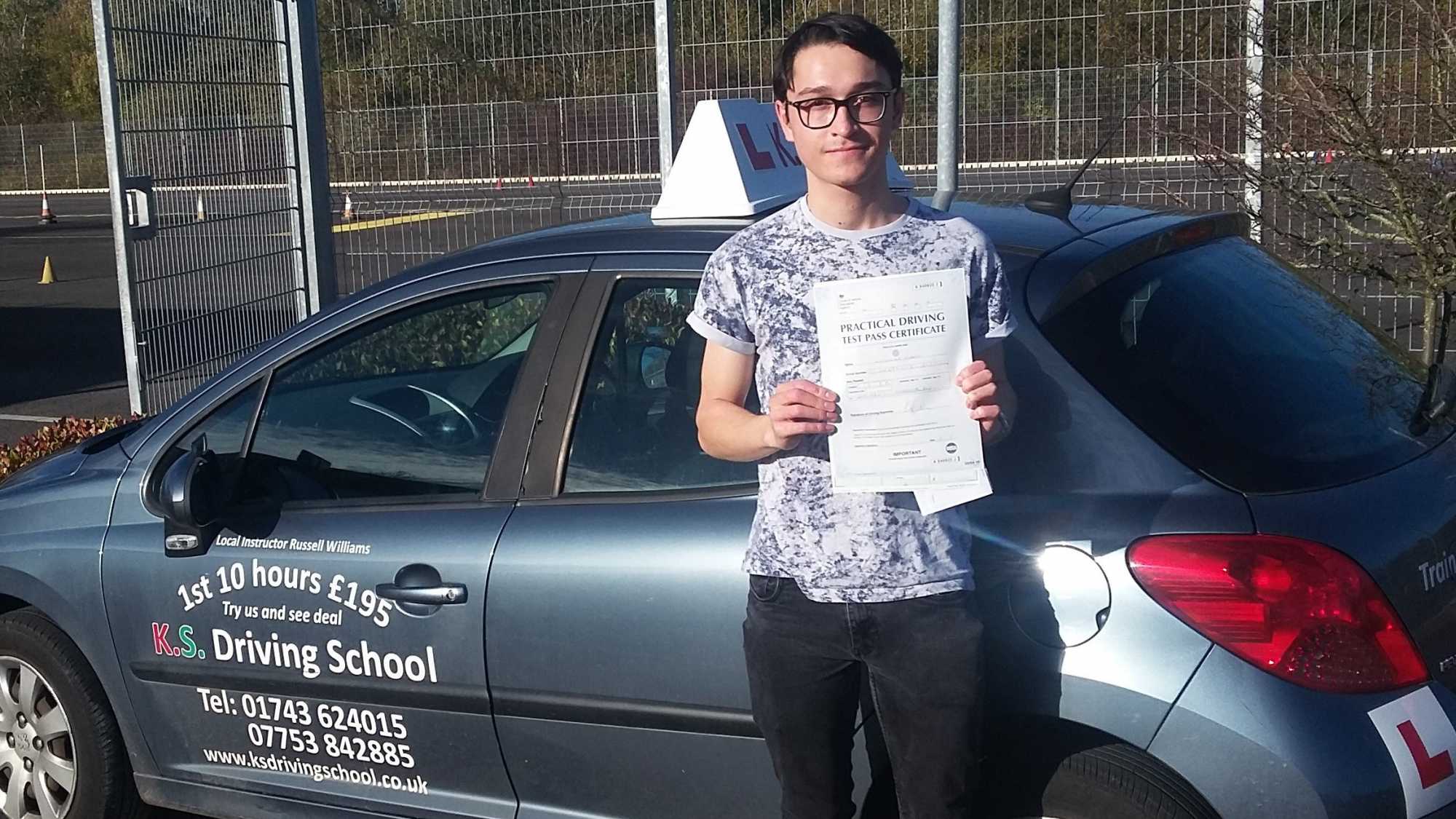 Driving Test Pass in Shrewsbury on 2nd November