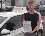 Congratulations to Josh Lewis who Passed his Driving Test in Shrewsbury on 6th March 1st Time.