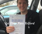 Congratulations Darren Ward on Passing his Driving Test In Telford on 21st March