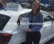 Driving Test Pass 17th April in Shrewsbury for Beth Jones