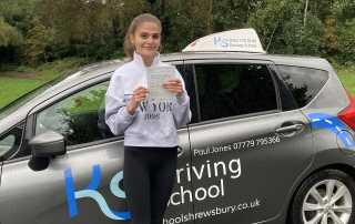 A fantastic effort in the pouring rain and on a difficult test route, to pass your test the first time Jade