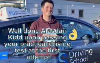 Well done Alasdair Kidd upon passing your practical driving test